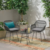 Virasat Outdoor Patio Seating Set 2 Chairs and 1 Table Set Black-VIRASAT FURNITURE & FURNISHING