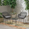 Virasat Outdoor Patio Seating Set 2 Chairs and 1 Table Set Black-VIRASAT FURNITURE & FURNISHING