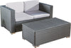 Virasat Outdoor Patio Sofa Set 2 Seater and 1 Center table Set (Dark Grey)-VIRASAT FURNITURE & FURNISHING