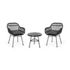 Virasat Outdoor Patio Seating Set 2 Chairs and 1 Table Set Black-VIRASAT FURNITURE & FURNISHING