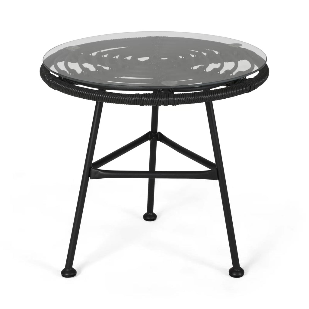 Virasat Outdoor Patio Seating Set 2 Chairs and 1 Table Set Black-VIRASAT FURNITURE & FURNISHING