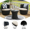 Virasat Outdoor Patio Seating Set 2 Chairs and 1 Table Set Black-VIRASAT FURNITURE & FURNISHING