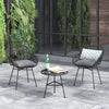 Virasat Outdoor Patio Seating Set 2 Chairs and 1 Table Set Black-VIRASAT FURNITURE & FURNISHING