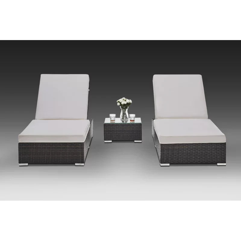 Virasat Outdoor Swimming Poolside Lounger Set of 2 Dark Brown-VIRASAT FURNITURE & FURNISHING