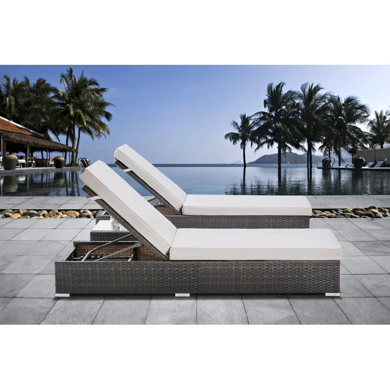 Virasat Outdoor Swimming Poolside Lounger Set of 2 Dark Brown-VIRASAT FURNITURE & FURNISHING