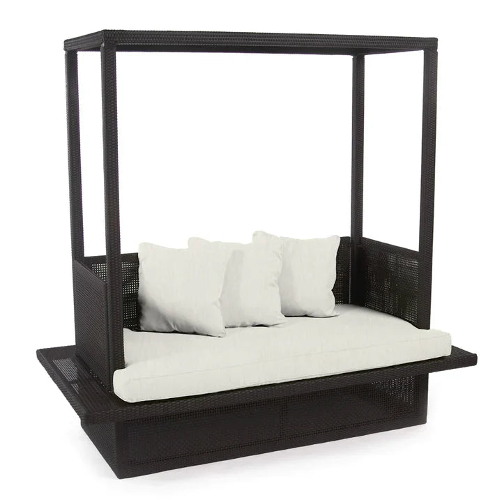 Virasat Outdoor Poolside Sunbed With Cushion Daybed Black-VIRASAT FURNITURE & FURNISHING