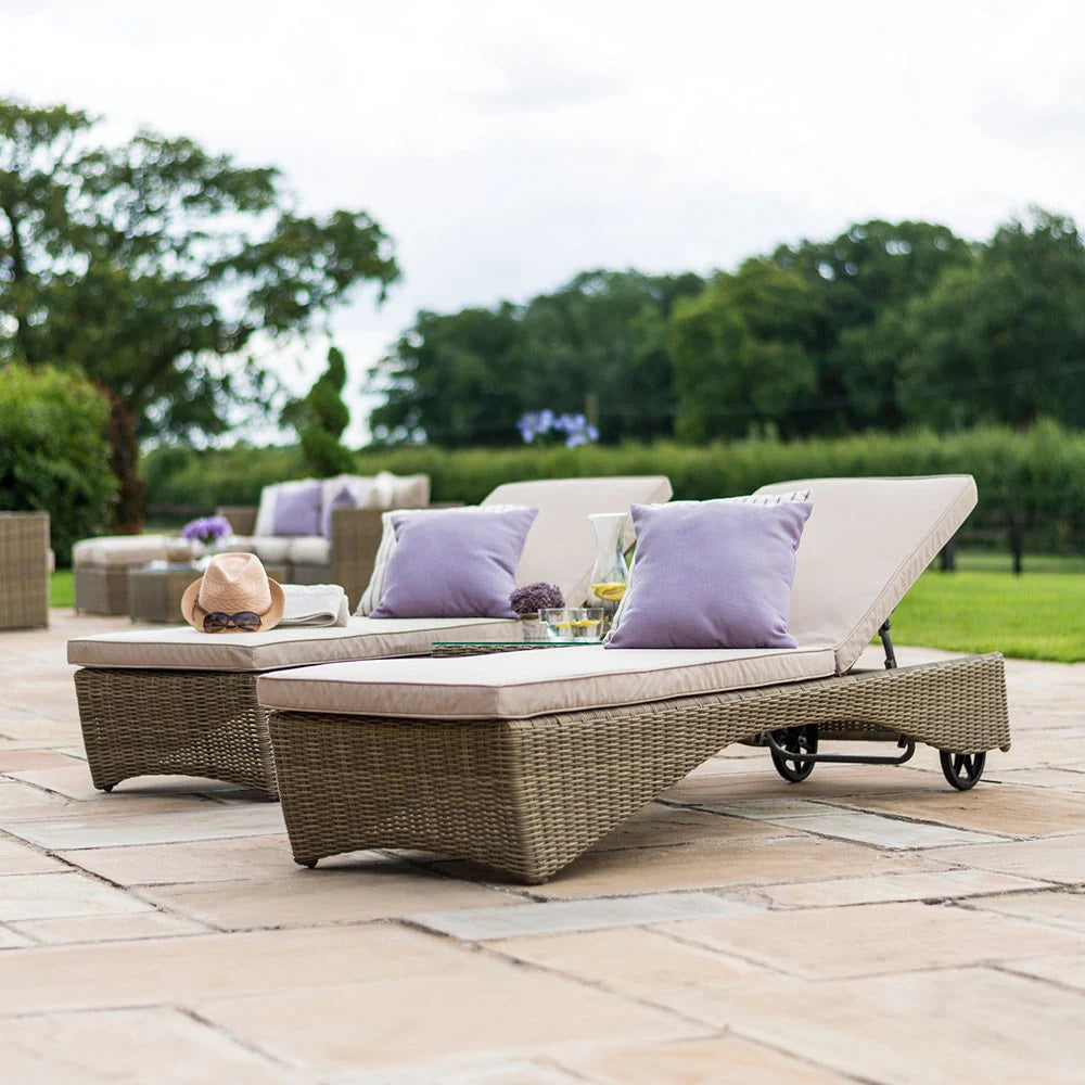 Virasat Outdoor Swimming Poolside Lounger Set of 2 (Arabica)-VIRASAT FURNITURE & FURNISHING