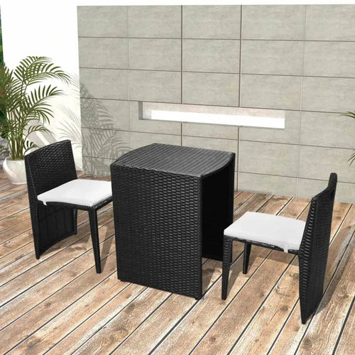 Virasat Outdoor Patio Seating Set 2 Chairs and 1 Table Set (Black)-VIRASAT FURNITURE & FURNISHING
