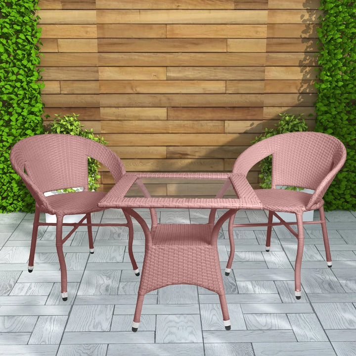 Virasat Hapit Outdoor Patio Seating Set 2 Chairs and 1 Table Set