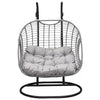 Virasat Double Seater Hanging Swing With Stand Silver-VIRASAT FURNITURE & FURNISHING