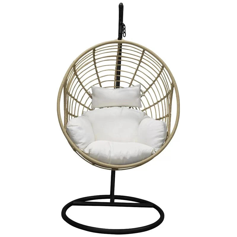 Virasat Single Seater Hanging Swing With Stand For Balcony, Garden Swing (Gold)-VIRASAT FURNITURE & FURNISHING