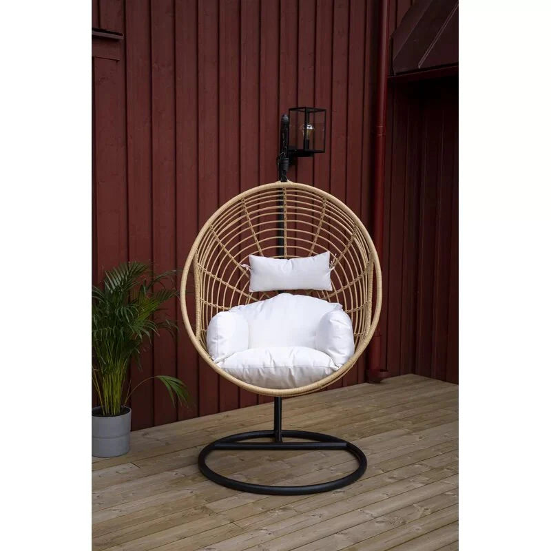 Virasat Single Seater Hanging Swing With Stand For Balcony, Garden Swing (Gold)-VIRASAT FURNITURE & FURNISHING