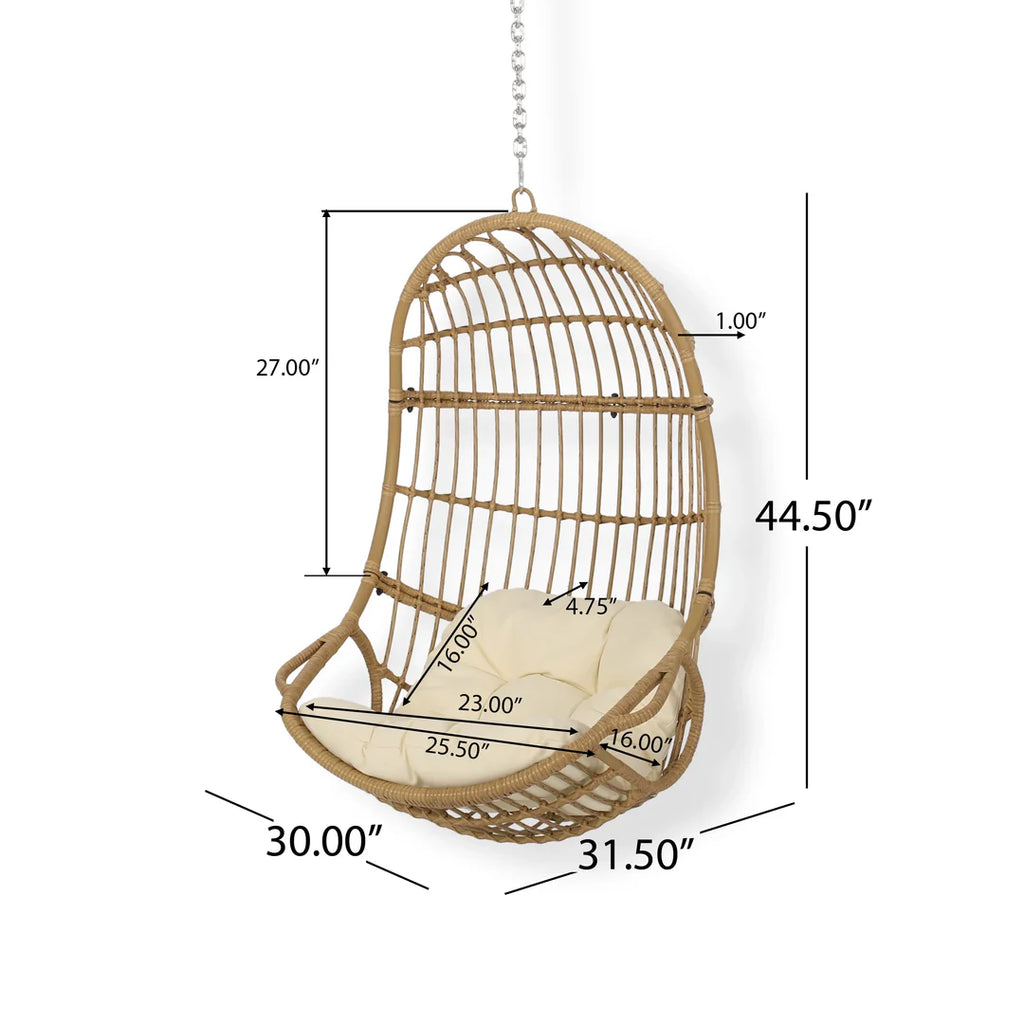 VIRASAT FURNITURE SINGLE SEATER HANGING SWING WITHOUT STAND FOR BALCONY & GARDEN
