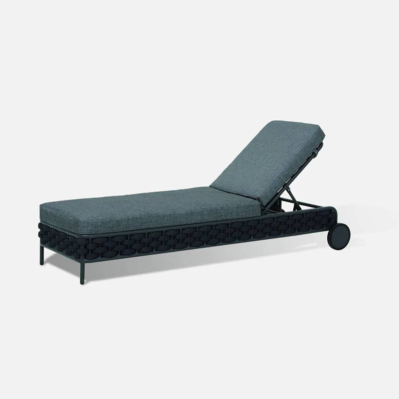 Virasat Outdoor Swimming Poolside Lounger (Dark Grey) Braided & Rope-VIRASAT FURNITURE & FURNISHING