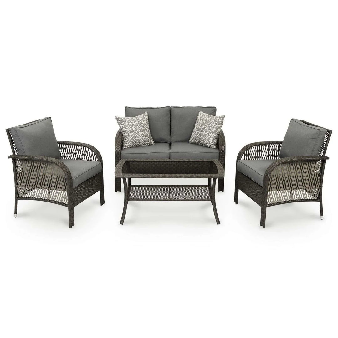 Virasat Rein Outdoor Sofa Set 2 Seater , 2 Single seater and 1 Center Table (Grey)