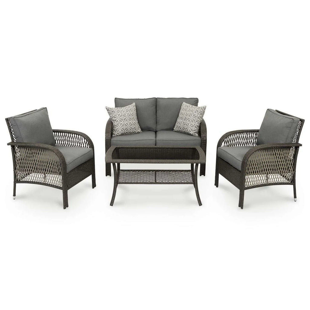 Virasat Outdoor Sofa Set 2 Seater, 2 Single Seater and 1 Center Table (Grey)-VIRASAT FURNITURE & FURNISHING