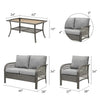 Virasat Outdoor Sofa Set 2 Seater, 2 Single Seater and 1 Center Table (Grey)-VIRASAT FURNITURE & FURNISHING