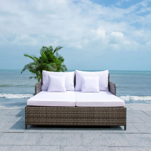 Virasat Outdoor Poolside Sunbed With Cushion Daybed-VIRASAT FURNITURE & FURNISHING