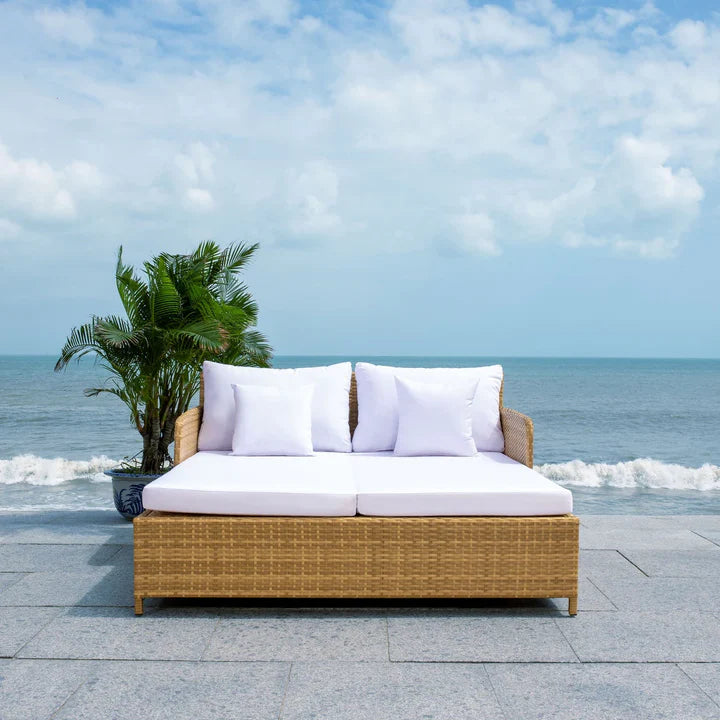 Virasat Outdoor Poolside Sunbed With Cushion Daybed-VIRASAT FURNITURE & FURNISHING