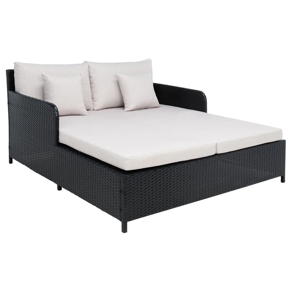 Virasat Outdoor Poolside Sunbed With Cushion Daybed-VIRASAT FURNITURE & FURNISHING