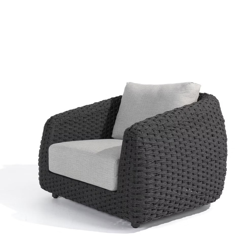 Virasat Outdoor Garden Balcony Sofa Set 2 Seater, 2 Single Seater and 1 Center Table Set, Braid & Rope (Black)-VIRASAT FURNITURE & FURNISHING