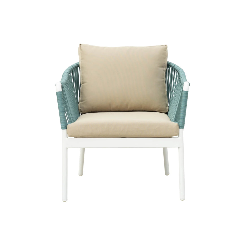 Virasat Outdoor Garden Balcony Sofa Set 2 Seater, 2 Single Seater and 1 Center Table Set, Braid & Rope (White + Blue)-VIRASAT FURNITURE & FURNISHING