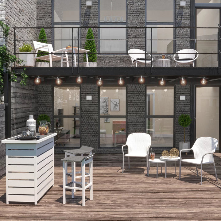 Virasat Outdoor Patio Seating Set 2 Chairs and 1 Table Set White