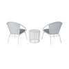Virasat Outdoor Patio Seating Set 2 Chairs and 1 Table Set White-VIRASAT FURNITURE & FURNISHING