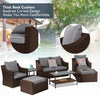 Virasat Outdoor Garden Balcony Sofa Set 2 Seater, 2 Single Seater With 2 Ottoman and 1 Center Table, 1 Side Table Set (Dark Brown)-VIRASAT FURNITURE & FURNISHING