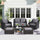 Virasat Outdoor Garden Balcony Sofa Set 2 Seater, 2 Single Seater With 2 Ottoman, 1 Center Table, 1 Side Table Set (Black)-VIRASAT FURNITURE & FURNISHING