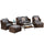 Virasat Outdoor Garden Balcony Sofa Set 2 Seater, 2 Single Seater With 2 Ottoman and 1 Center Table, 1 Side Table Set (Dark Brown)-VIRASAT FURNITURE & FURNISHING