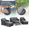 Virasat Outdoor Garden Balcony Sofa Set 2 Seater, 2 Single Seater With 2 Ottoman, 1 Center Table, 1 Side Table Set (Black)-VIRASAT FURNITURE & FURNISHING