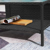 Virasat Outdoor Garden Balcony Sofa Set 2 Seater, 2 Single Seater With 2 Ottoman, 1 Center Table, 1 Side Table Set (Black)-VIRASAT FURNITURE & FURNISHING
