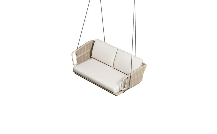 Virasat Pascale Double Seater Hanging Swing Without Stand For Balcony , Garden Swing (Beige) Braided & Rope