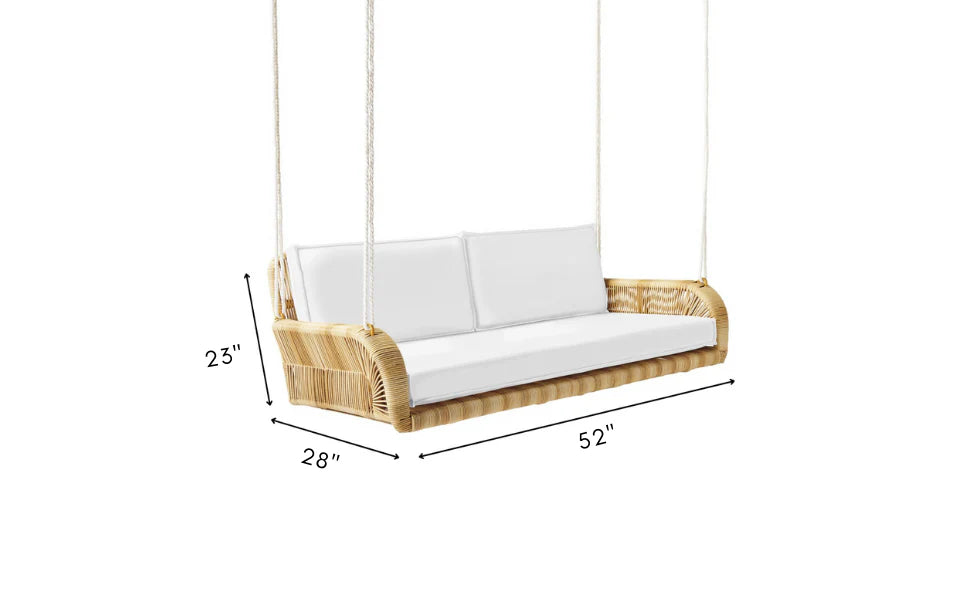 Virasat Double Seater Hanging Swing Without Stand For Balcony, Garden Swing (Honey)-VIRASAT FURNITURE & FURNISHING