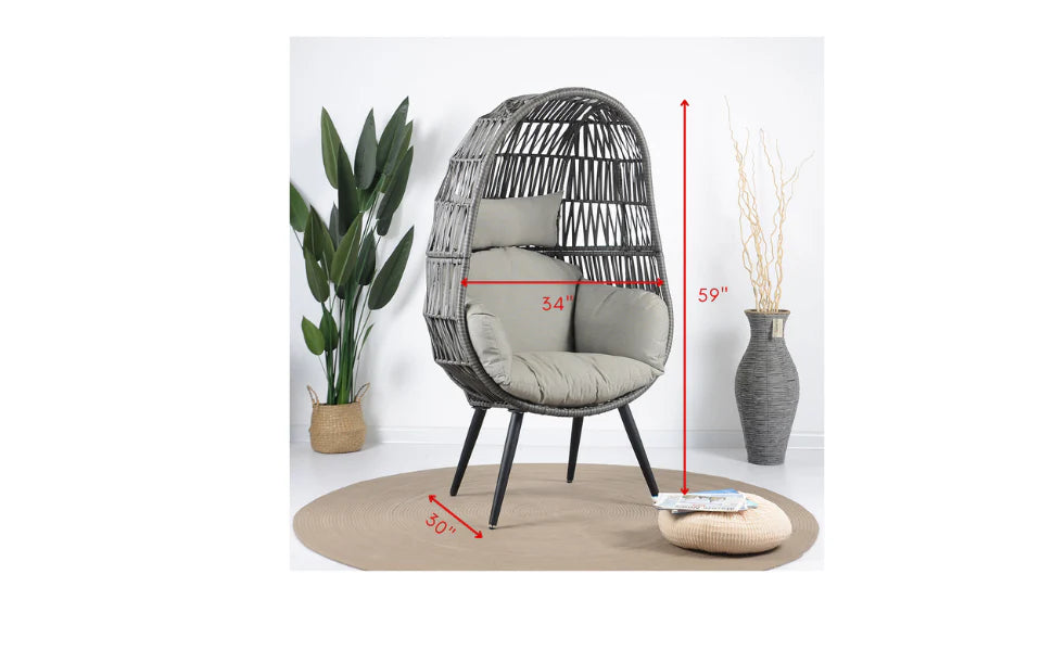 Virasat Single Seater Swing Basket For Balcony & Garden (Grey)-VIRASAT FURNITURE & FURNISHING