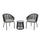 Virasat Outdoor Patio Seating Set 2 Chairs and 1 Table Set (Black) Braided & Rope-VIRASAT FURNITURE & FURNISHING