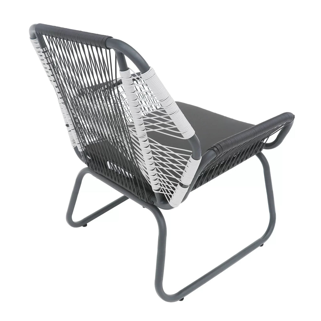Virasat Outdoor Patio Seating Set 2 Chairs and 1 Table Set (White + Dark Grey)-VIRASAT FURNITURE & FURNISHING