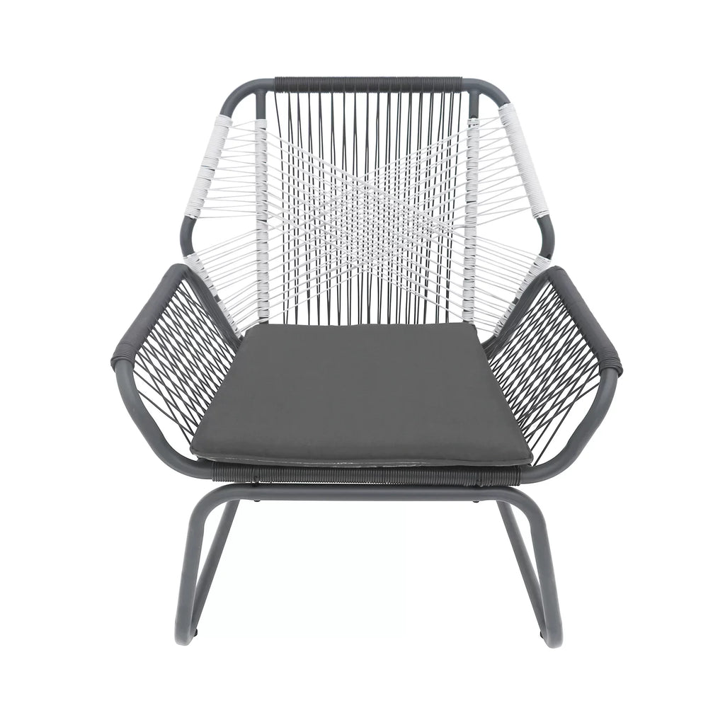 Virasat Outdoor Patio Seating Set 2 Chairs and 1 Table Set (White + Dark Grey)-VIRASAT FURNITURE & FURNISHING