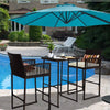 Virasat Outdoor Patio Bar Sets 2 Chairs 1 Table Brown-VIRASAT FURNITURE & FURNISHING