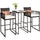 Virasat Outdoor Patio Bar Sets 2 Chairs 1 Table Brown-VIRASAT FURNITURE & FURNISHING