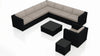Virasat Outdoor Sofa Set 7 Seater, Single Seater, and 1 Center Table With 1 Side Table Set (Black)-VIRASAT FURNITURE & FURNISHING