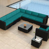 Virasat Outdoor Sofa Set 7 Seater, Single Seater, and 1 Center Table With 1 Side Table Set (Black)-VIRASAT FURNITURE & FURNISHING