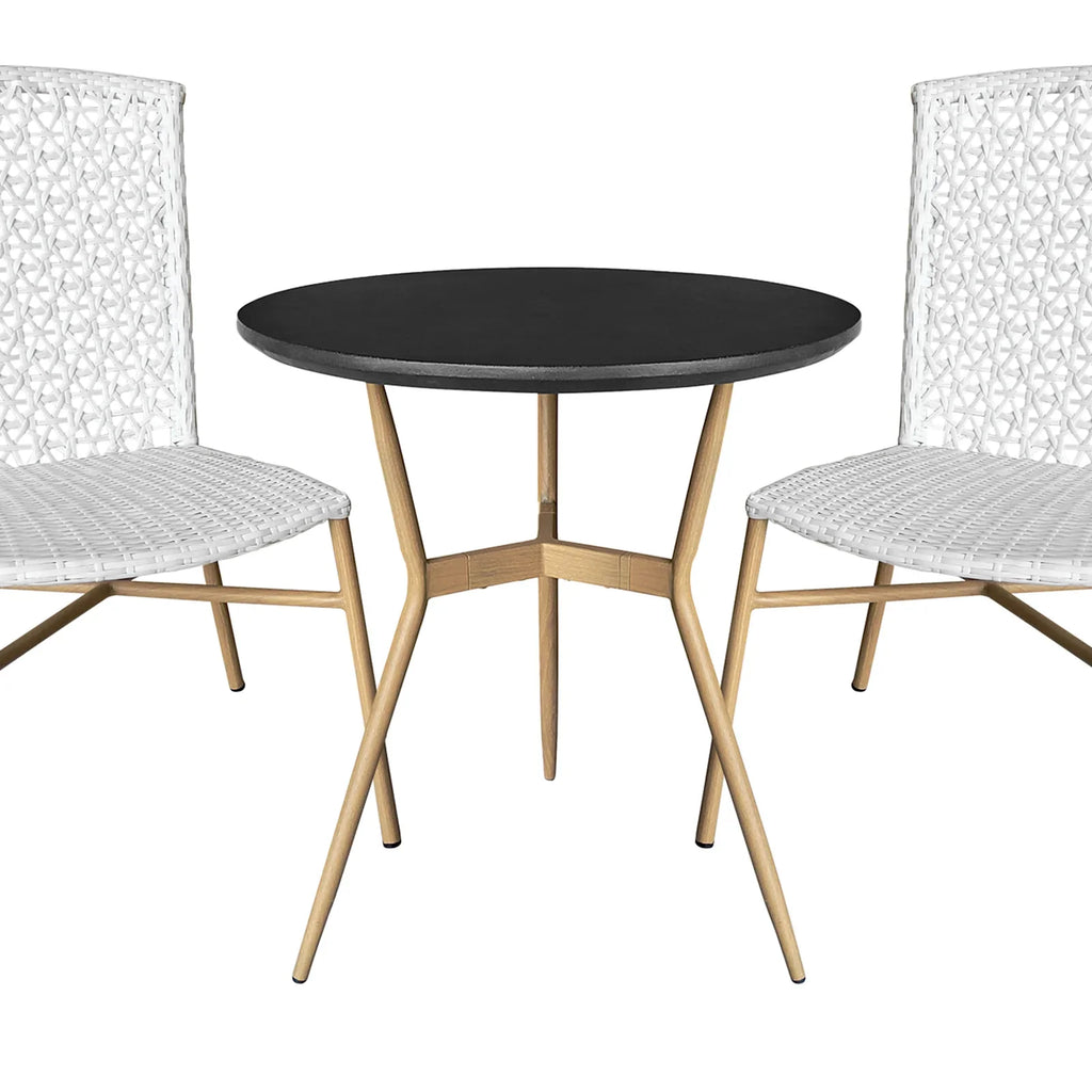 Virasat Outdoor Patio Seating Set 2 Chairs 1 Table Set White Gold-VIRASAT FURNITURE & FURNISHING