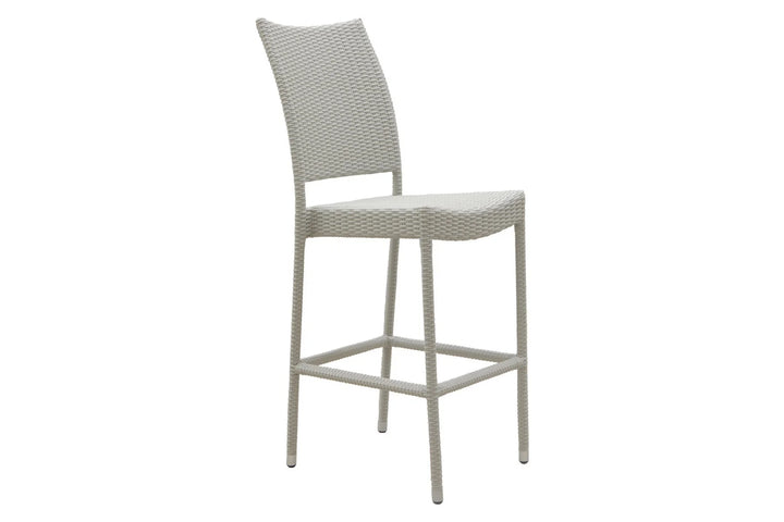 Virasat Denver Outdoor Bar Sets 2 Chairs and 1 Table Patio Bar Set (Pearl White)