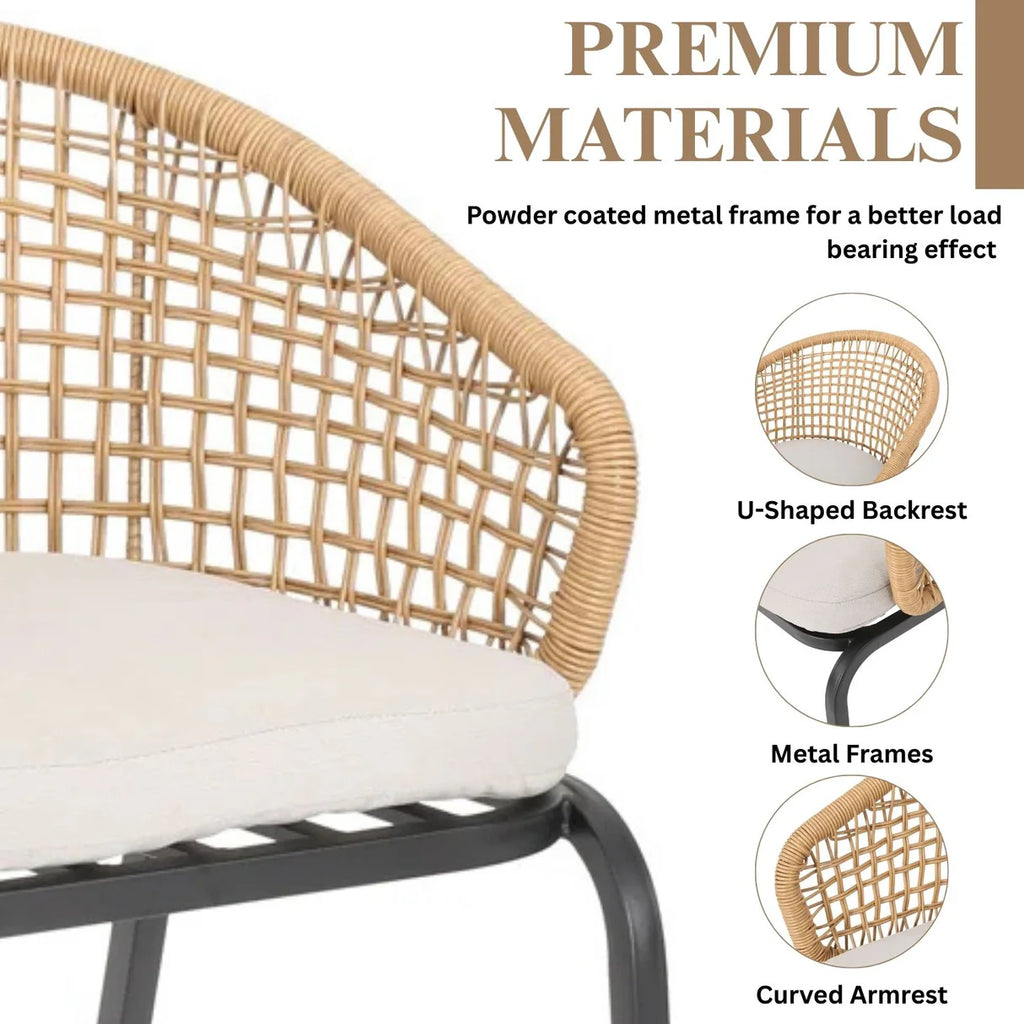 VIRASAT FURNITURE 3 Piece Garden Outdoor Rope Patio Set