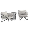 Virasat Outdoor Patio Seating Set 2 Chairs and 1 Table Set Grey-VIRASAT FURNITURE & FURNISHING