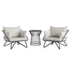 Virasat Outdoor Patio Seating Set 2 Chairs and 1 Table Set Grey-VIRASAT FURNITURE & FURNISHING
