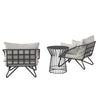 Virasat Outdoor Patio Seating Set 2 Chairs and 1 Table Set Grey-VIRASAT FURNITURE & FURNISHING