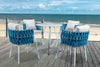 Virasat Outdoor Patio Seating Set 4 Chairs and 1 Table Set (Blue) Braided & Rope-VIRASAT FURNITURE & FURNISHING